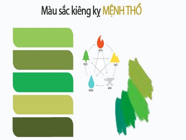 Mệnh Thổ không hợp màu gì?